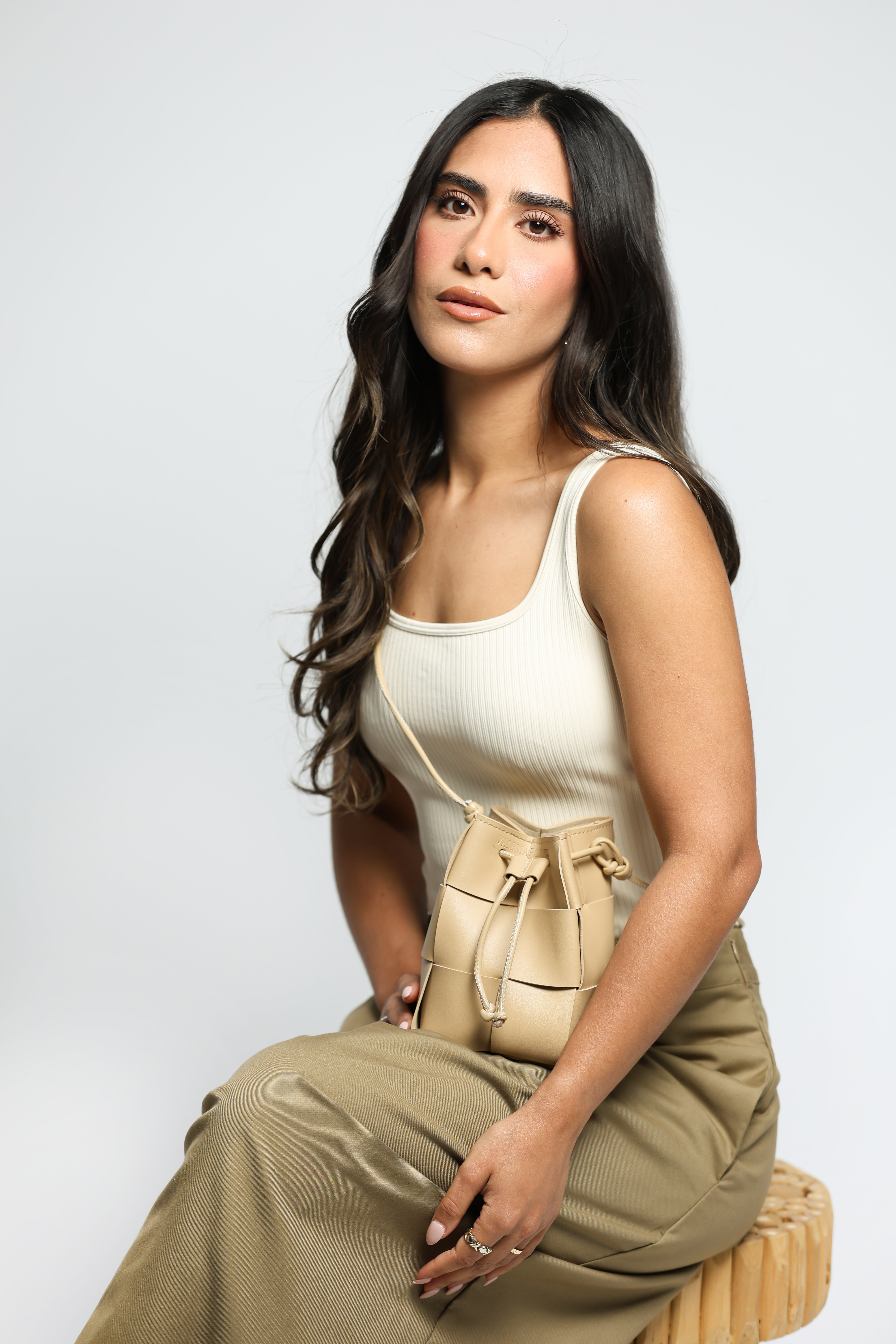 Beige Bucket Bag