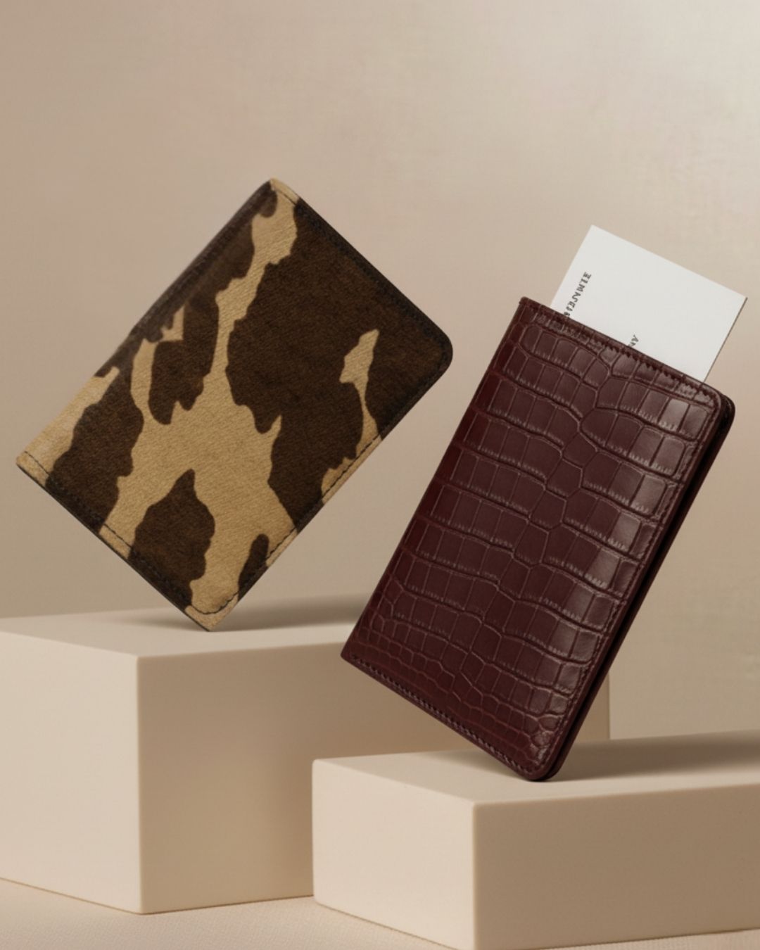 Brown Marble Passport Holder