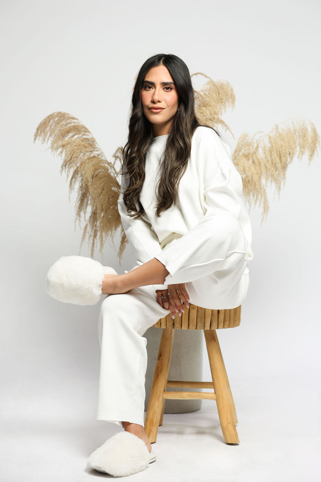 White Alpaca Slippers