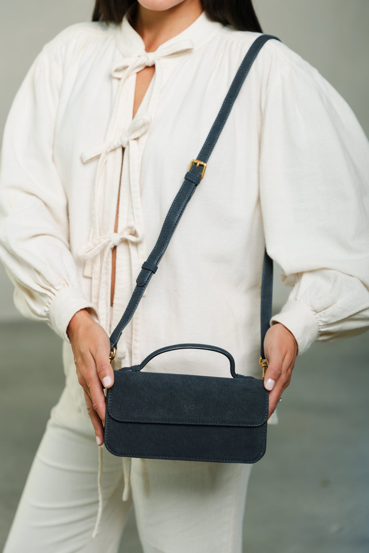 Denim Suede Alba Mini Bag